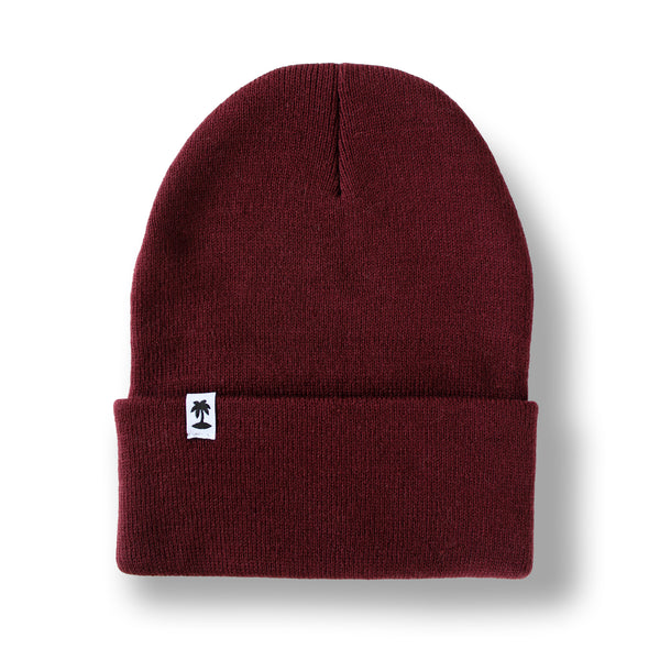 That's A Gimme™ Burgundy Beanie - Palm Patch