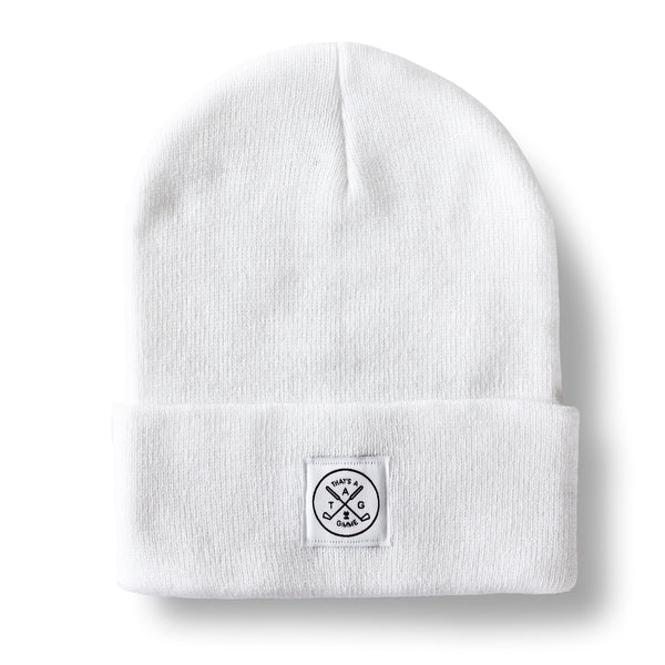 That's A Gimme™ White Beanie - White Patch